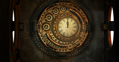 steampunk, clock, clockwork