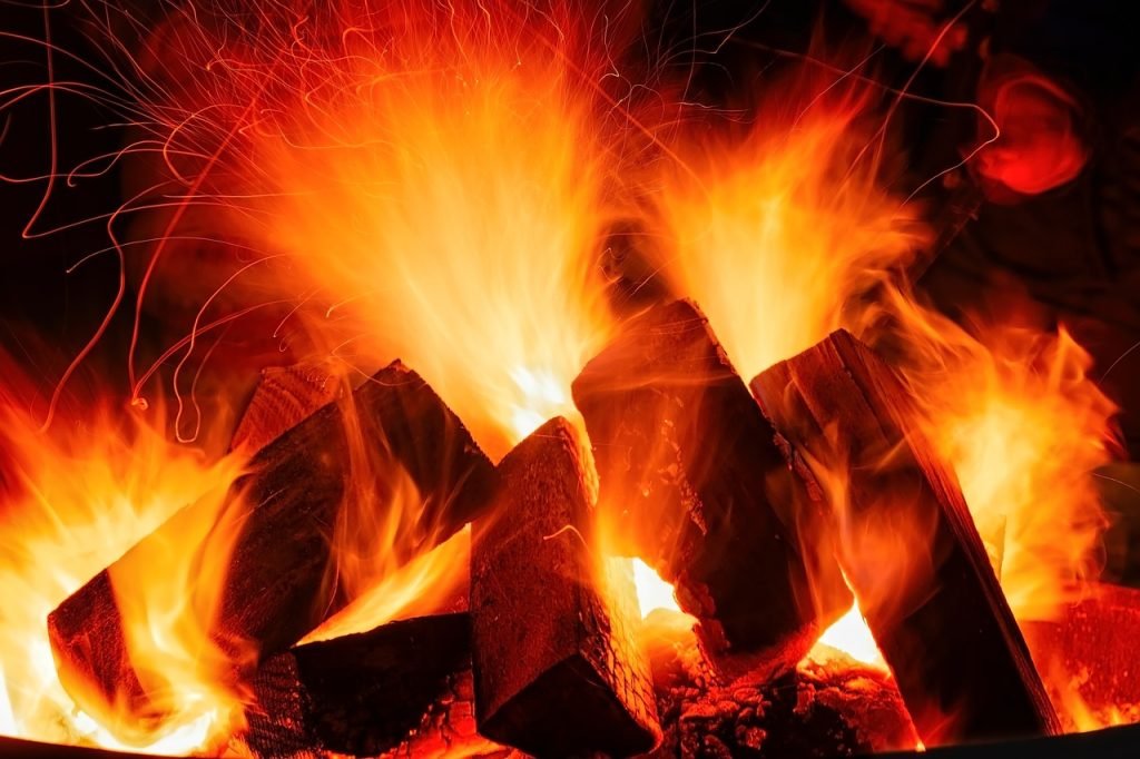 fire, flame, campfire
