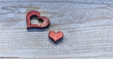 two red hearts cutout