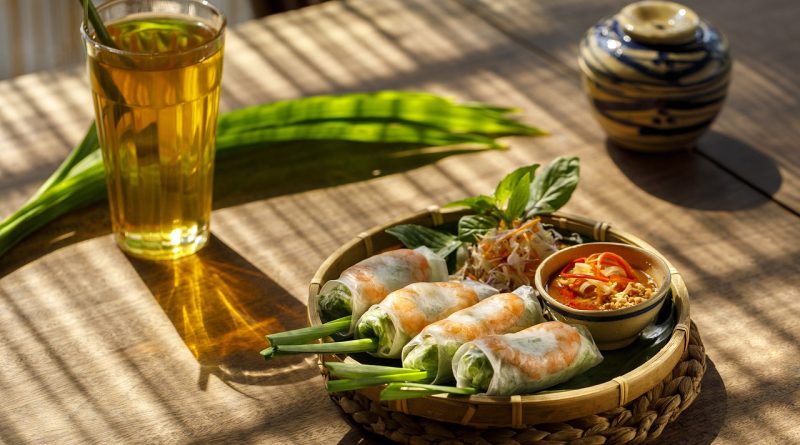 spring roll, roll, food