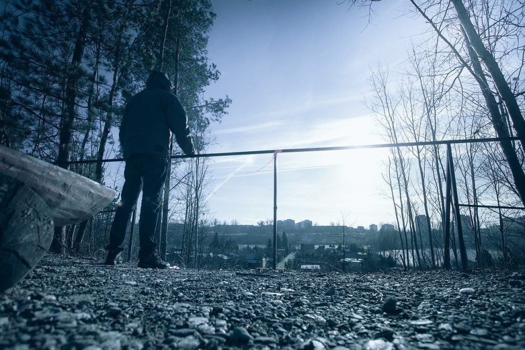 character, guy, scenery