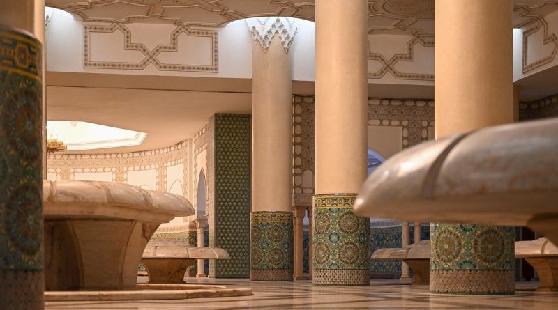 casablanca, morocco, hassan ii mosque, religion, inner space, columns, travel, mosaic, architecture, mosque, mosque, mosque, mosque, mosque, mosque